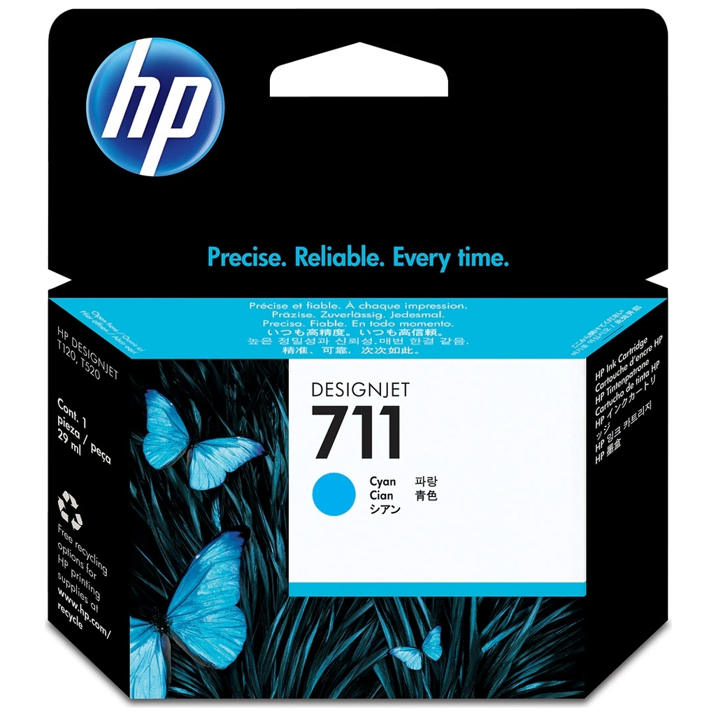 Картридж HP DJ No.711 DesignJet 120/520 Cyan (CZ130A)