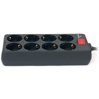Мережевий фільтр живлення REAL-EL REAL-EL RS-8 PROTECT, 1.8m, black (EL122300021)