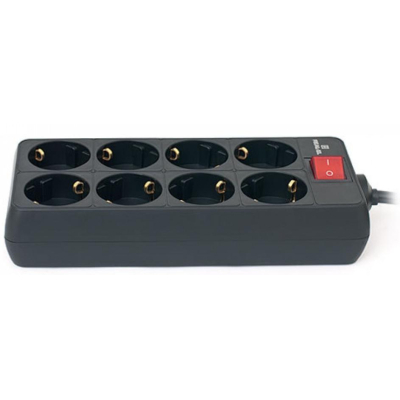 Мережевий фільтр живлення REAL-EL REAL-EL RS-8 PROTECT, 1.8m, black (EL122300021)
