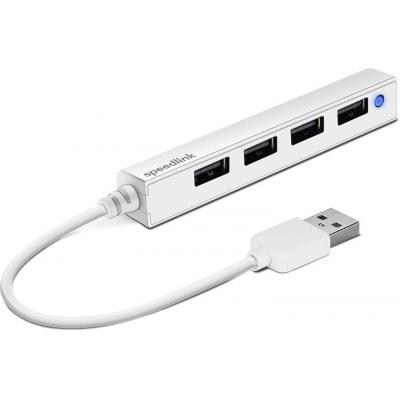 Hub Speedlink SNAPPY SLIM USB Hub, 4-Port, USB 2.0, Passive, White (SL-140000-WE)