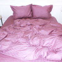 Bedding MirSon Satin Stripe 30-0008 Smoky Pink 220x240 King Size (2200005250310)