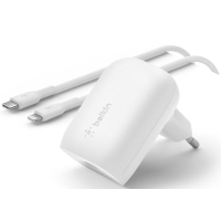 Зарядний пристрій Belkin Home Charger 30W PD PPS USB-С - Lightning 1m (WCA005VF1MWH-B5)