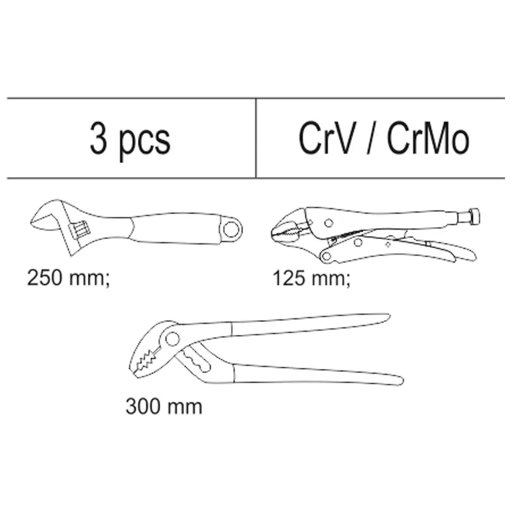 Набір інструментів Yato шарнірно-губцевого 3 од. (YT-55473) Набір інструментів Yato шарнірно-губцевого 3 од. (YT-55473)