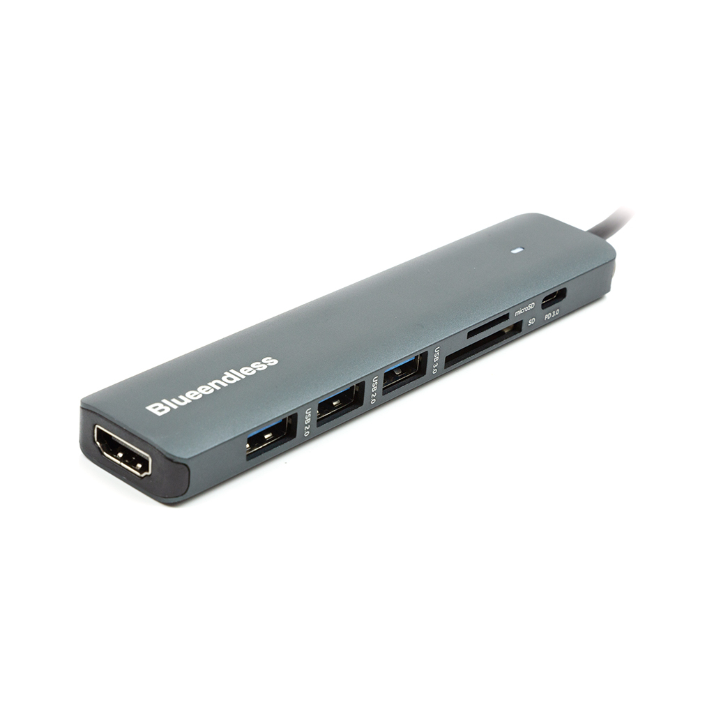 Концентратор USB Type-C to HDMI, 3x USB Type-A, SD, TF, USB Type-C PD100W PowerPlant (CA913848) Концентратор USB Type-C to HDMI, 3x USB Type-A, SD, TF, USB Type-C PD100W PowerPlant (CA913848)
