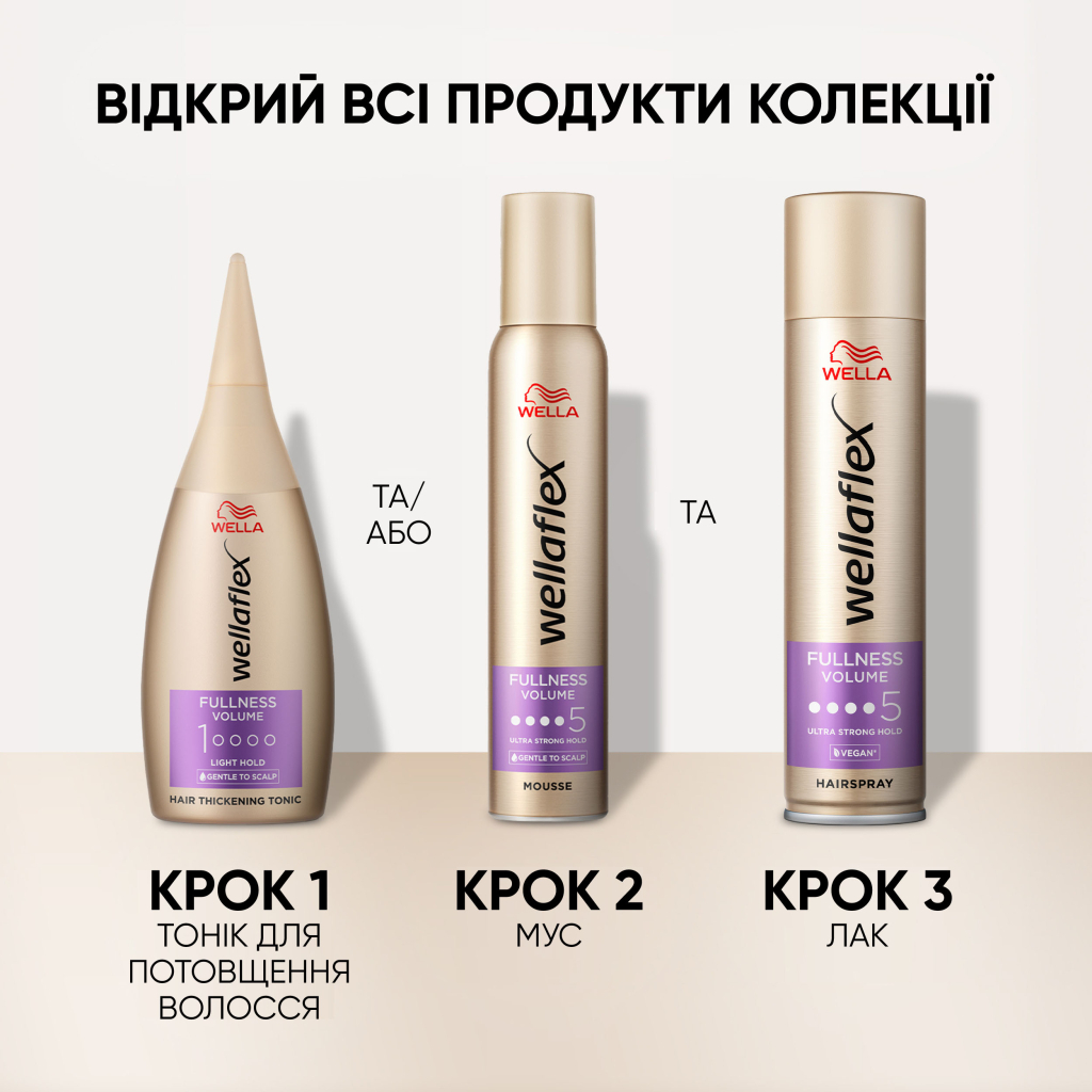 Мус для волосся WellaFlex Об'єм для тонкого волосся Суперсильна фіксація 200 мл (4064666230894/4056800912483)