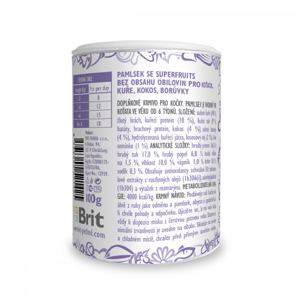 Ласощі для котів Brit Care Cat Snack Superfruits Kitten 100 г (8595602521425)