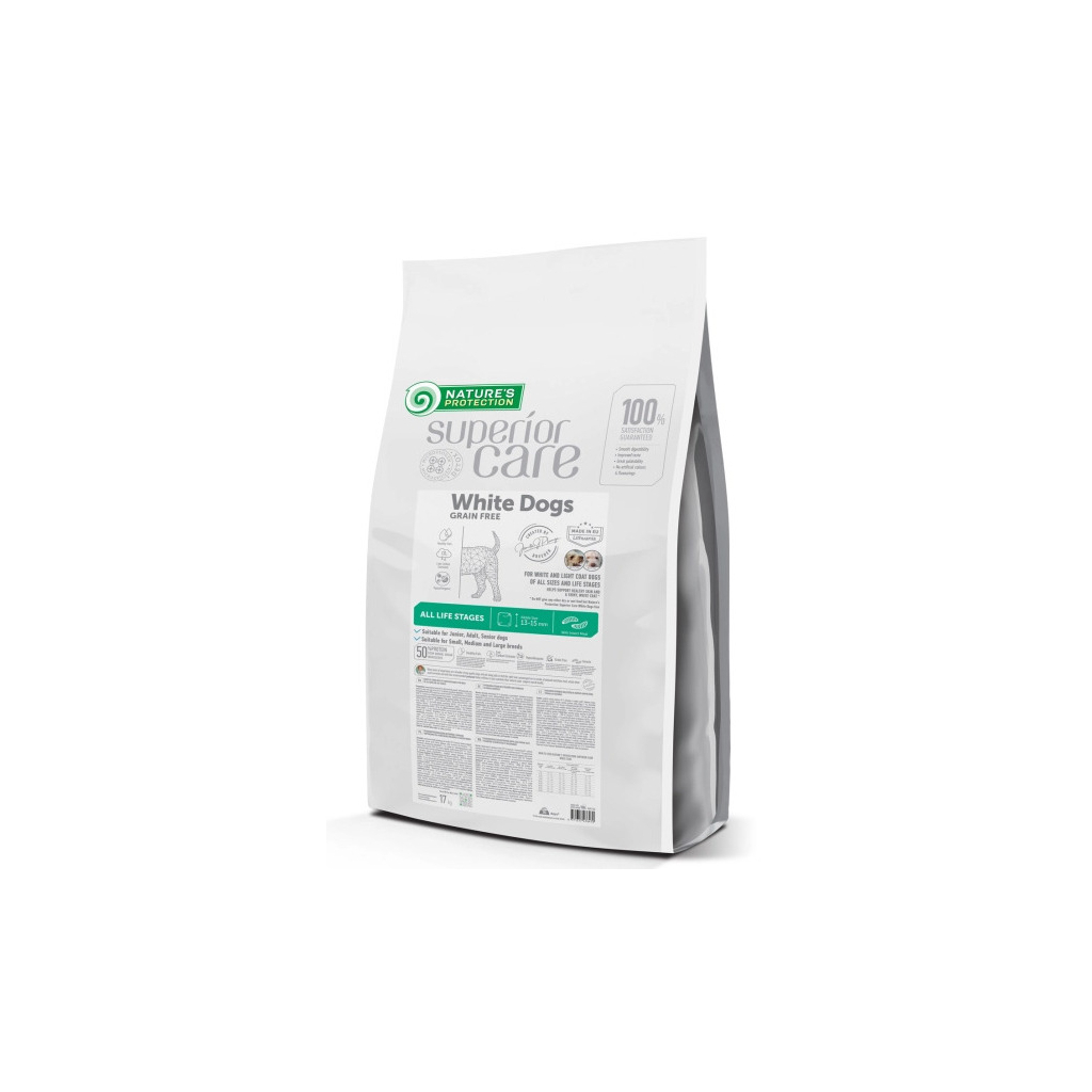 Сухий корм для собак Nature's Protection Superior Care White Dogs Grain Free Insect All Sizes and Life Stages 17 кг (NPSC47647)