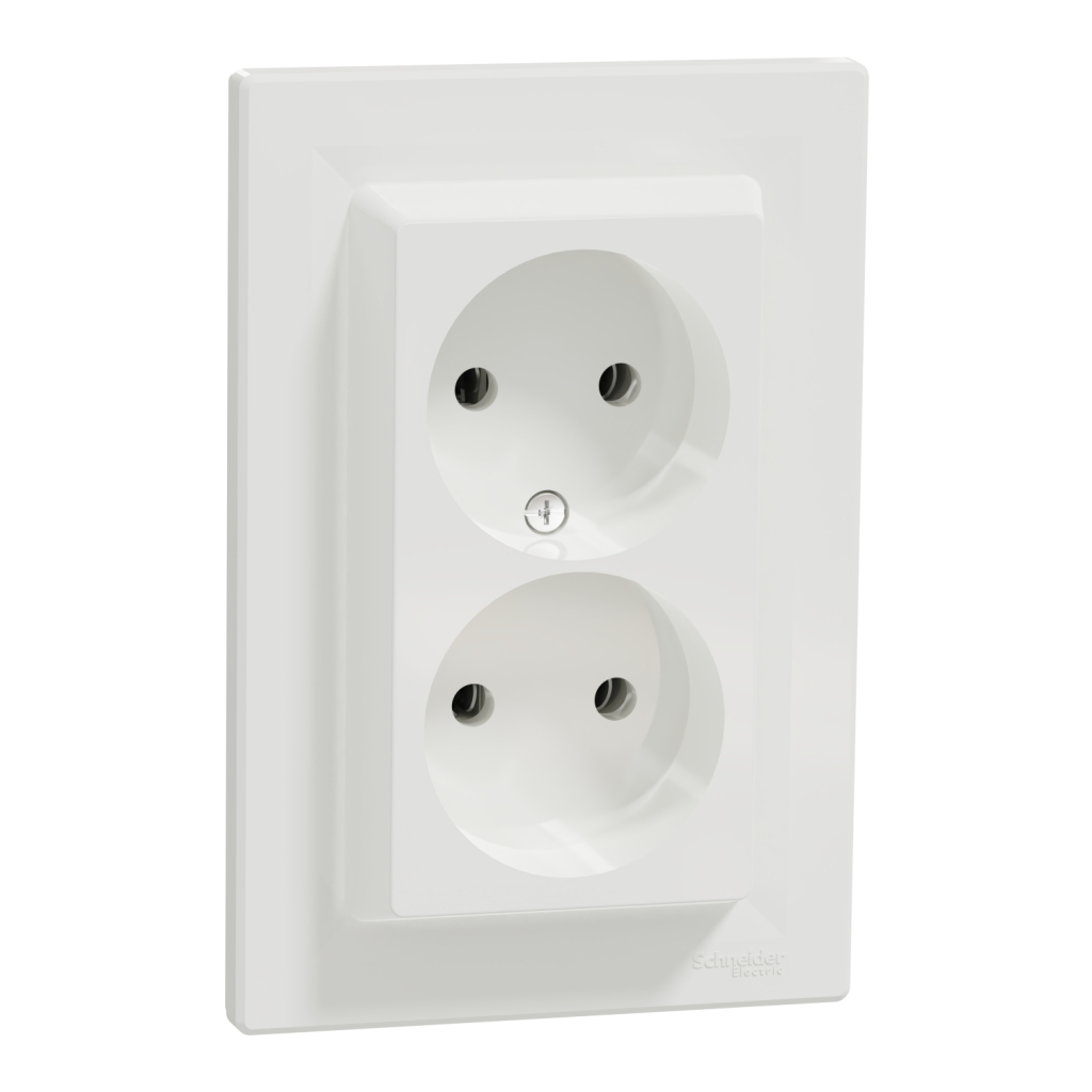 Розетка Schneider Electric ASFORA без заземлення подвійна біла (EPH9700121)
