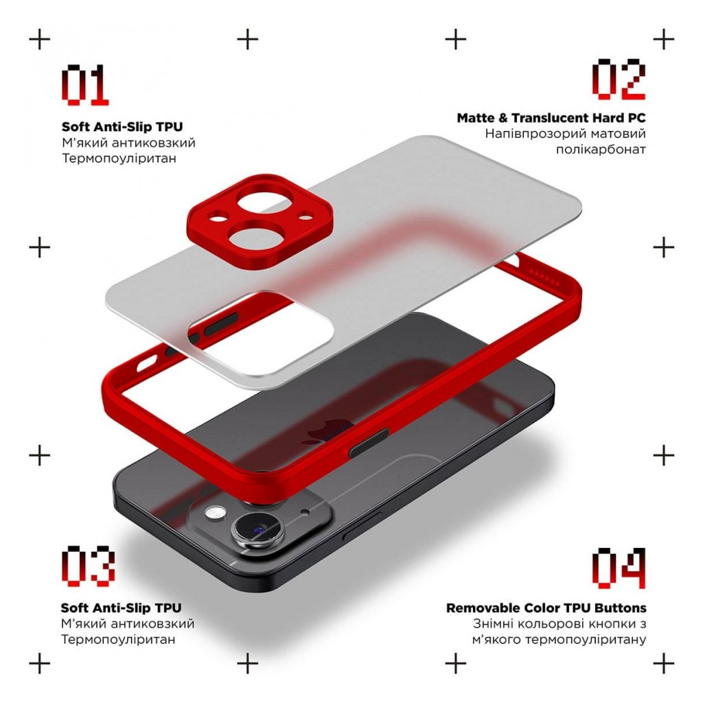 Чохол до мобільного телефона Armorstandart Frosted Matte Samsung A05s (A057) Red (ARM72576) Чохол до мобільного телефона Armorstandart Frosted Matte Samsung A05s (A057) Red (ARM72576)