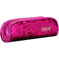 Cool For School pencil case 2 compartments with sequins Red-pink (CF6490-rose)