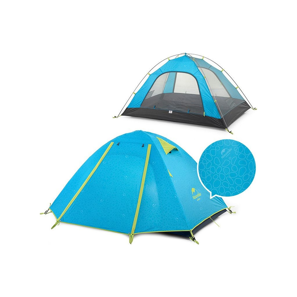 Намет Naturehike чотиримісний P-Series NH18Z044-P 210T/65D блакитний (6975641888055)
