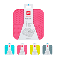 Універсальний посуд для тварин WAUDOG Silicone Килимок для злизування 19х19х1 см рожевий (23527)