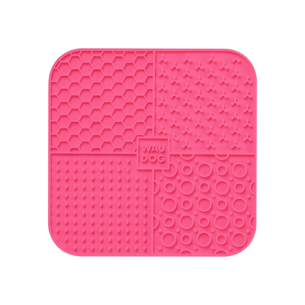 Універсальний посуд для тварин WAUDOG Silicone Килимок для злизування 19х19х1 см рожевий (23527)