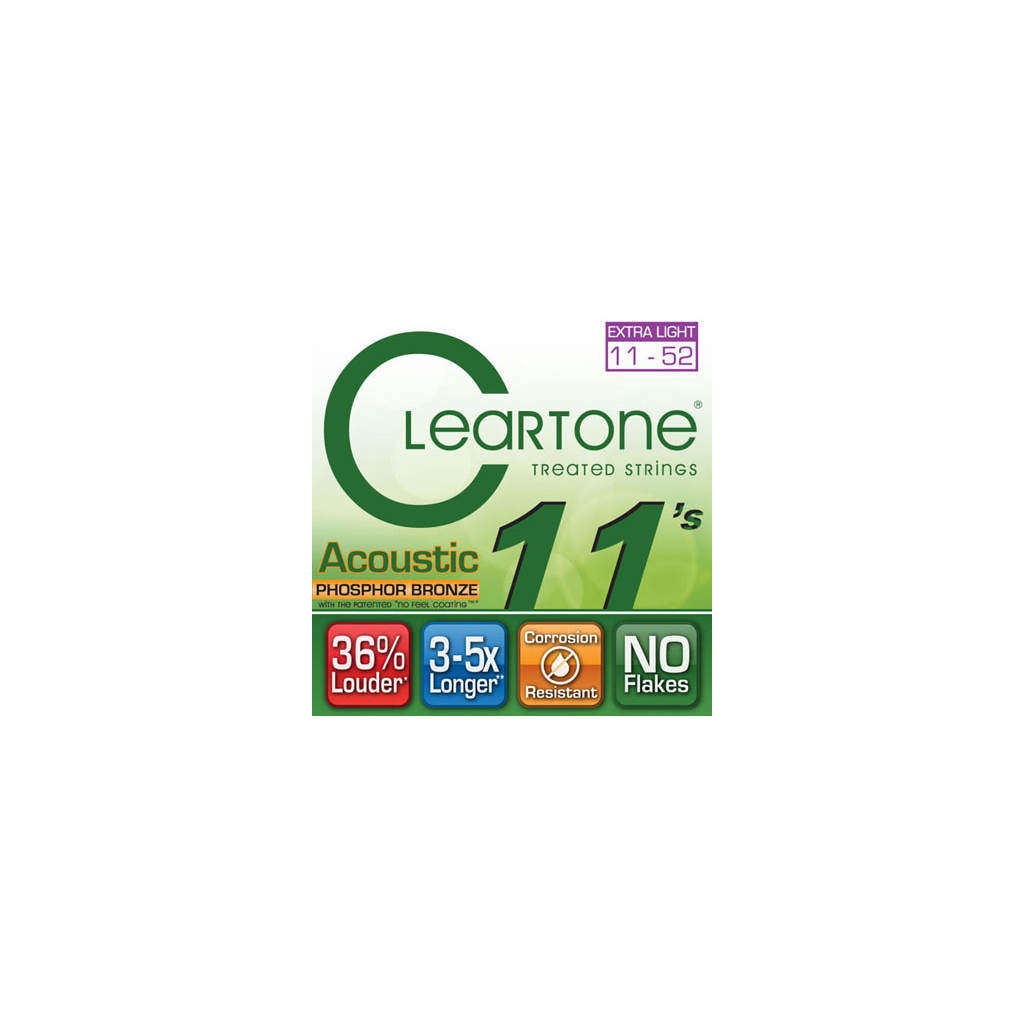 Струни для гітари Cleartone Acoustic Phosphor Bronze Extra Light (11-52) (7411)