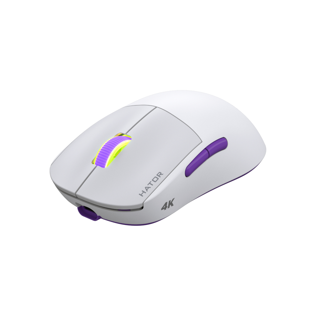 Мишка Hator Quasar 2 Ultra 4K Wireless/Bluetooth/USB White/Lilac (HTM571WL) Мишка Hator Quasar 2 Ultra 4K Wireless/Bluetooth/USB White/Lilac (HTM571WL)