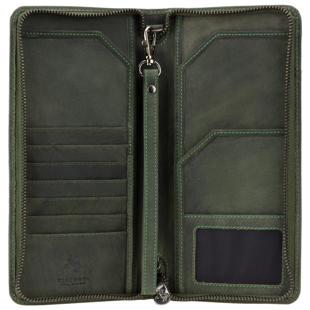 Портмоне Visconti Дорожнє 728 Wing Oil Green (728 OIL GRN)