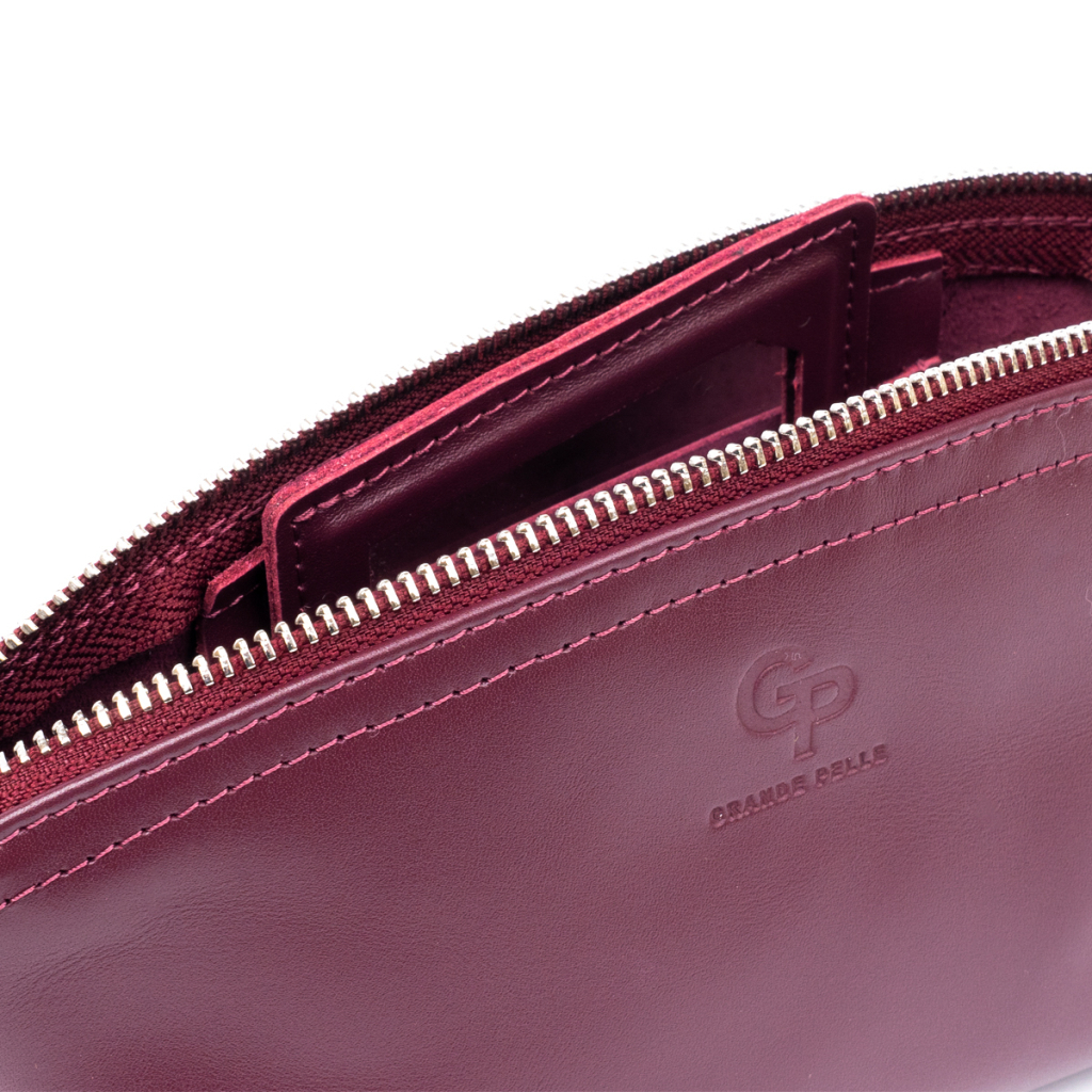 Косметичка Grande Pelle Зі шкіри Сливова (11300)