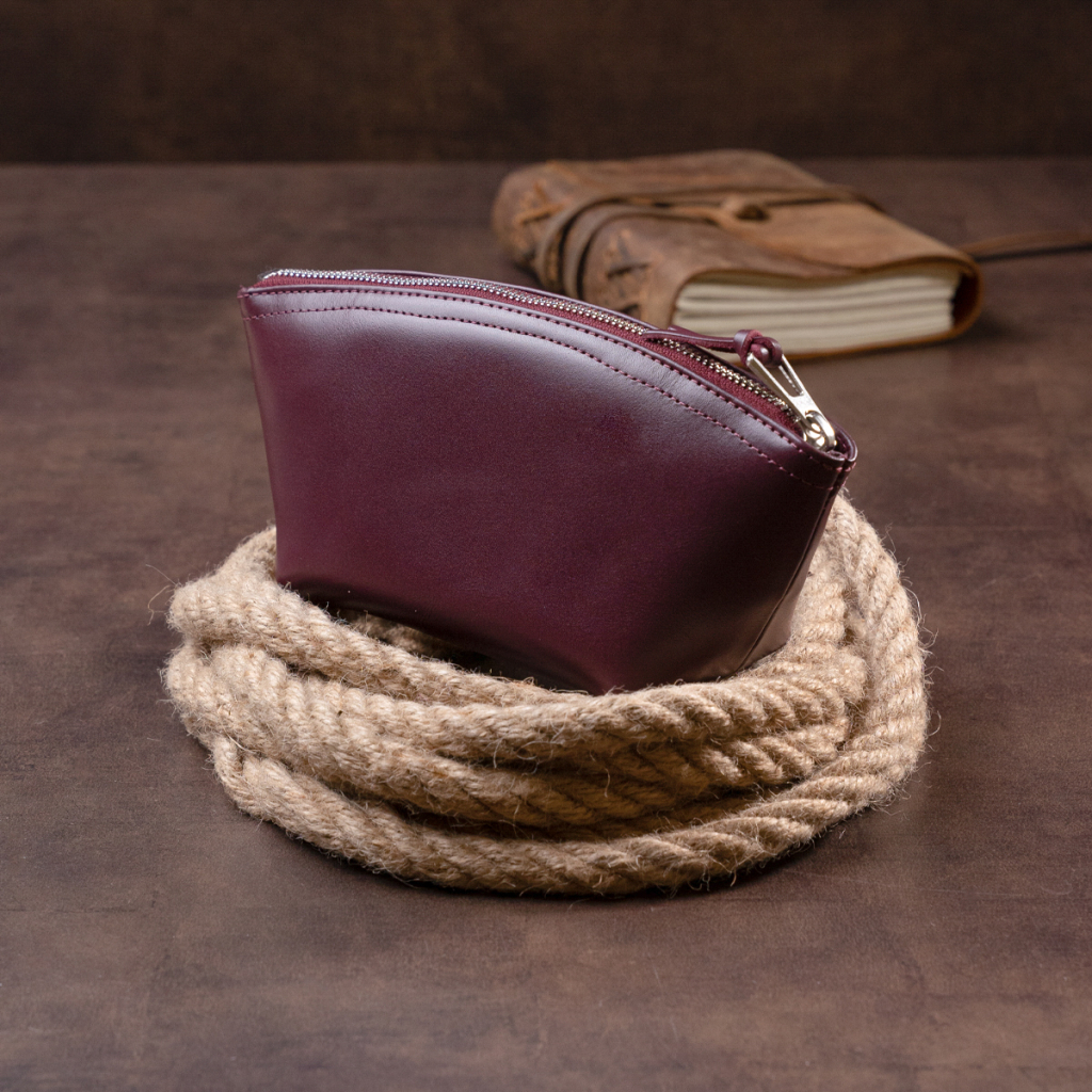 Косметичка Grande Pelle Зі шкіри Сливова (11300)