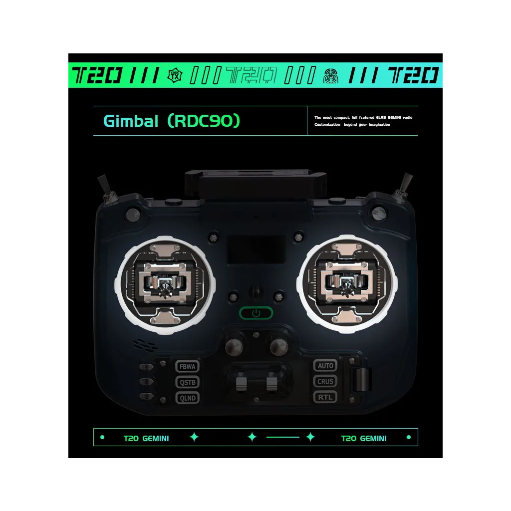 Пульт управління для дрона Jumper T20 V2 GEMINI ELRS 2.4G RDC90 (C10119)