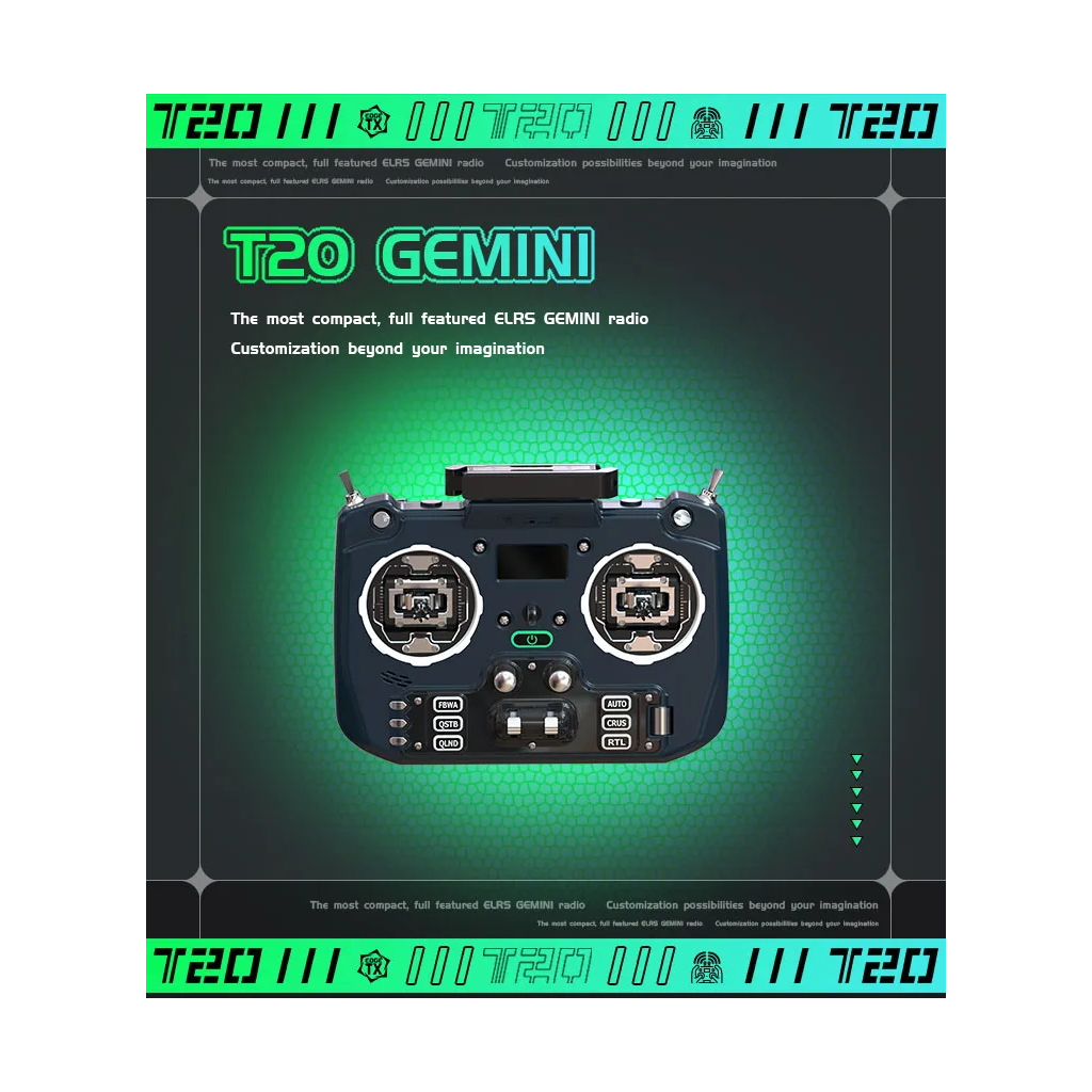 Пульт управління для дрона Jumper T20 V2 GEMINI ELRS 2.4G RDC90 (C10119)