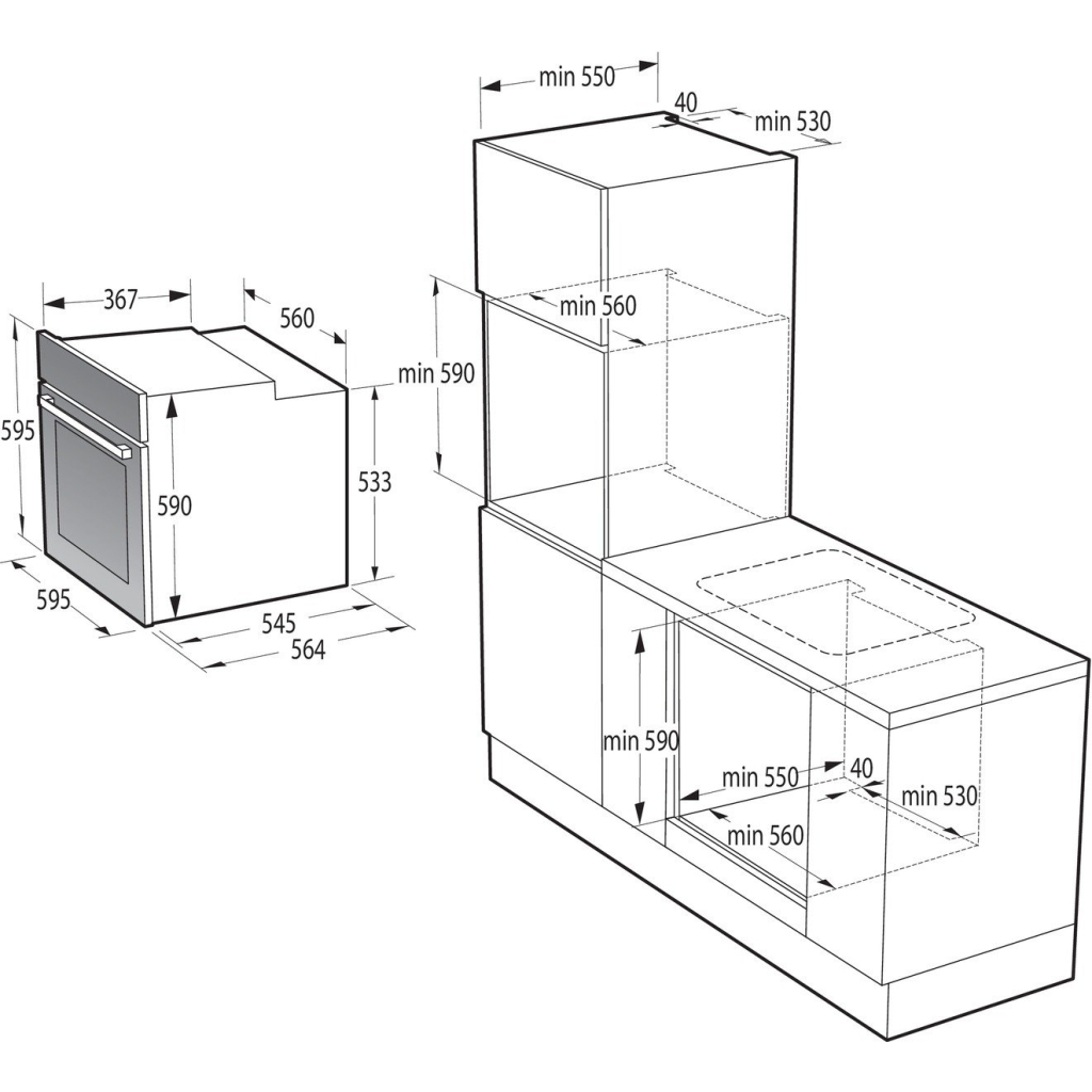 Комплект вбудованої техніки Gorenje BO6735E02BK + G641EB (SET_BO6735E02BK_G641EB)