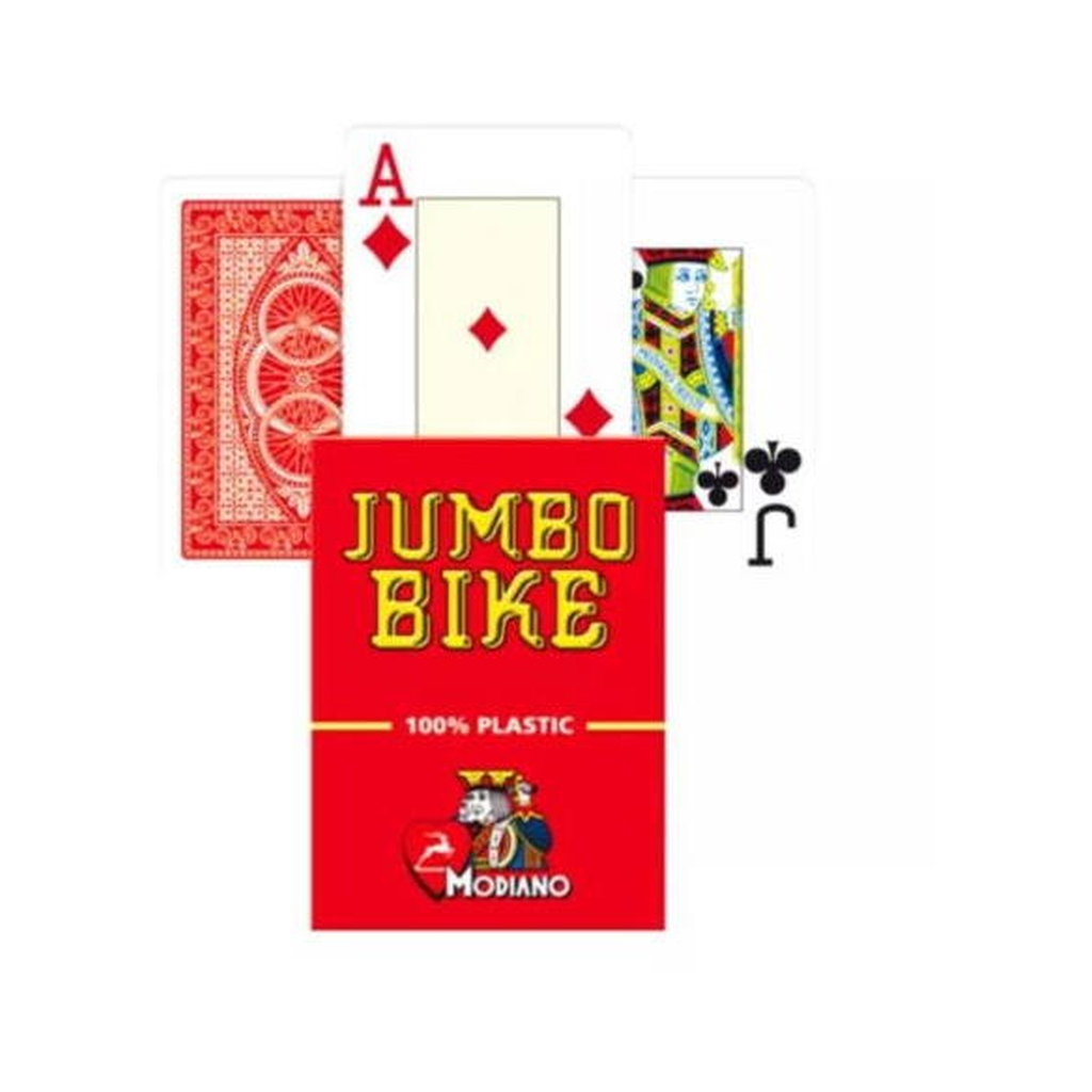 Гральні карти Modiano Bike Trophy 100 Plastic Jumbo Index (red) (00578)