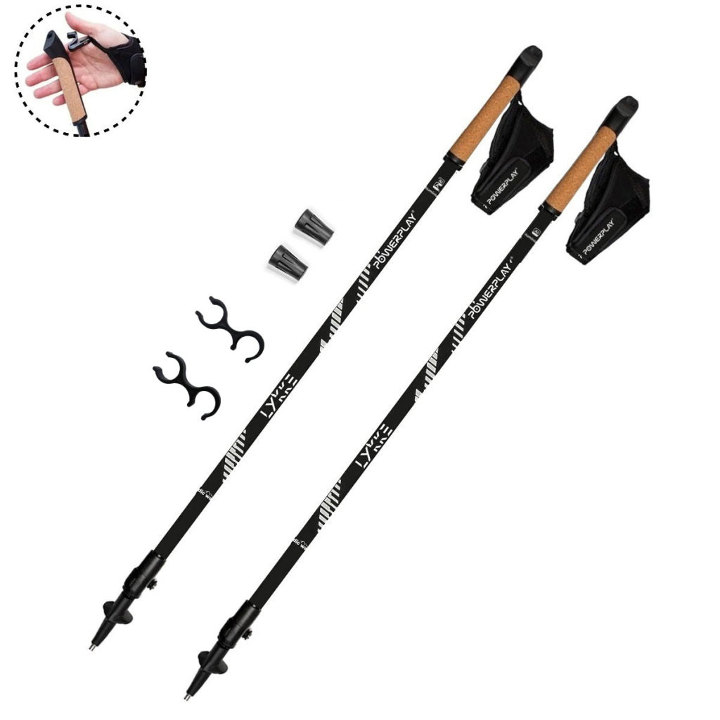 Палиці для скандинавської ходи PowerPlay 9104 Lykke Black/White 80-135 см (PP_9104_LYKKE_Bl/White)