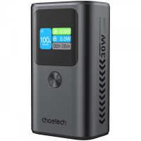 Батарея універсальна Choetech 10000mAh 30W, PD, USB-C, USB-A, Color Display Clock, functionsAlarm,Stopwatch,Timer (B701-CCGY)