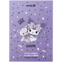 Кольоровий папір Kite А4 двосторонній Kuromi (15 аркушів/15 кольорів) (HK24-250-2)