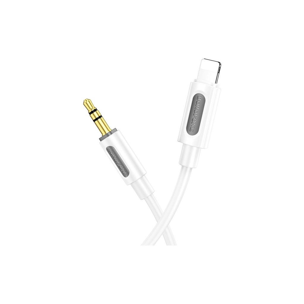 Кабель мультимедійний Lightning to 3.5mm M 1.0m silicone white BOROFONE (6941991114403)
