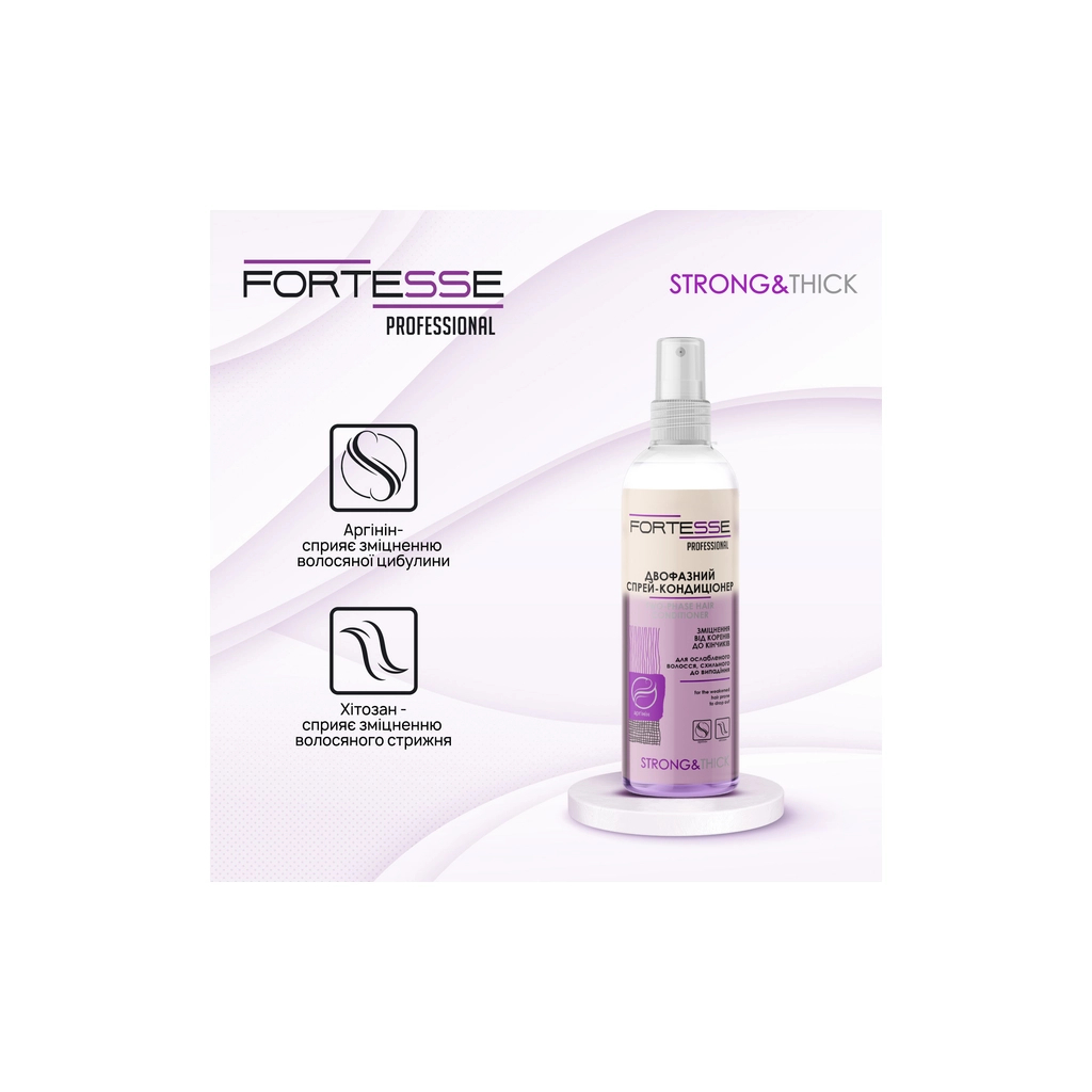 Кондиціонер для волосся Fortesse Professional Strong & Thick Двофазний зміцнювальний Для ослабленого волосся 250 мл (4823115501554)