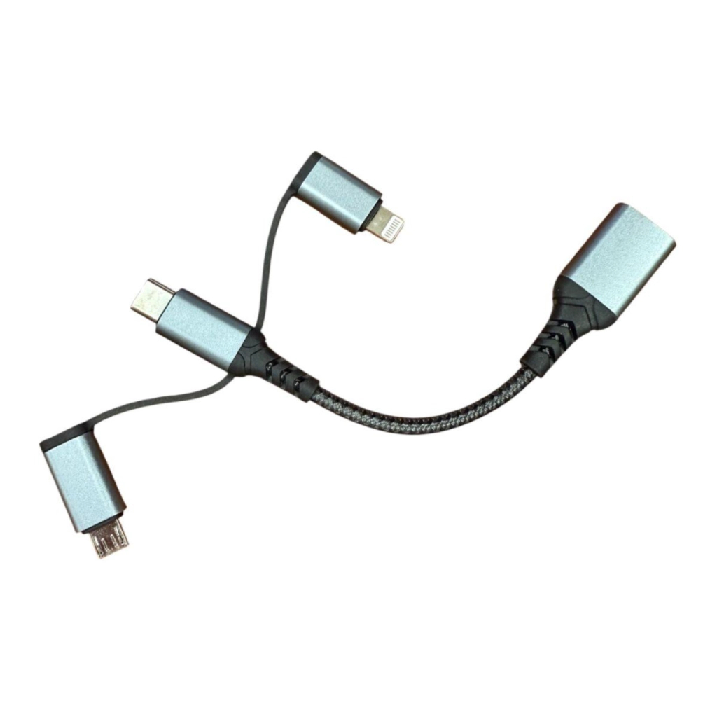 Перехідник OTG USB 3.0 AF to USB-C + Micro 5P + Lightning 0.11m 60W XoKo (XK-AC-155)