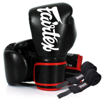 Боксерські рукавички Fairtex BGV14 Black 10 унцій (бинти в комплекті) (BGV14_10oz_Black)