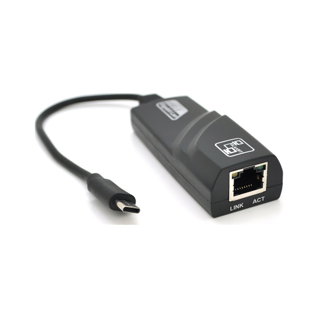 Перехідник USB-C to RJ45 1000Mbps black Voltronic (Type-C- Rj-45.G/25849) Перехідник USB-C to RJ45 1000Mbps black Voltronic (Type-C- Rj-45.G/25849)