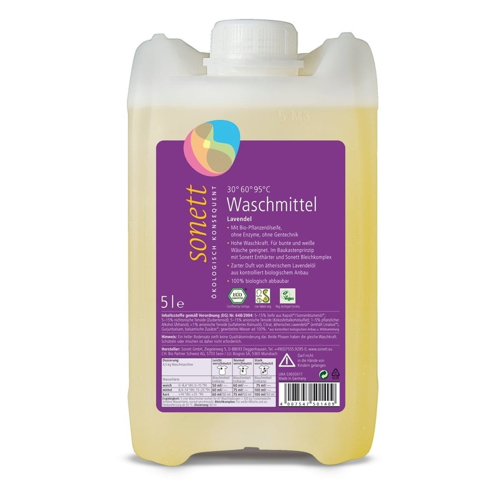 Гель для прання Sonett Органічний Концентрат З ефірною олією лаванди 5 л (4007547501522)