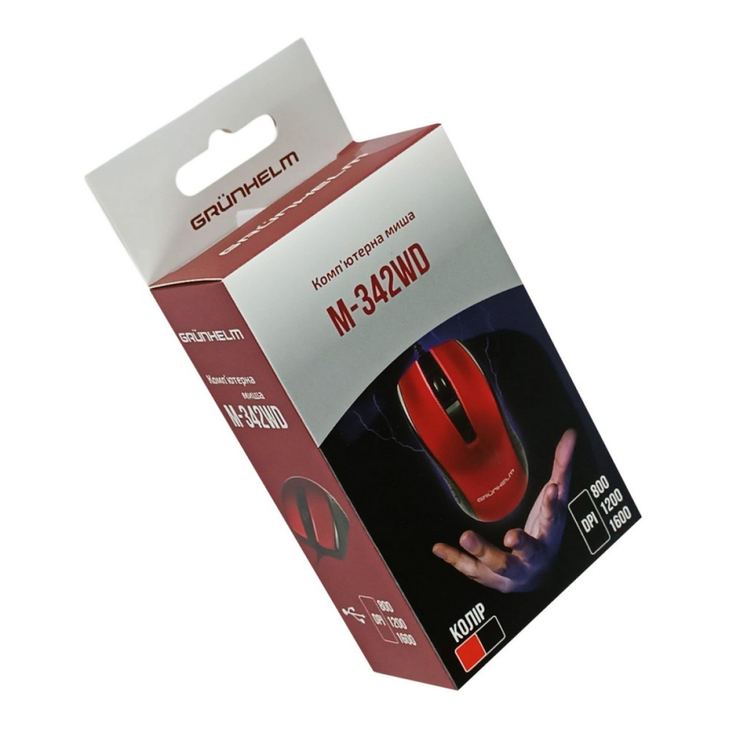 Мишка Grunhelm M-342WD USB Red (126867) Мишка Grunhelm M-342WD USB Red (126867)