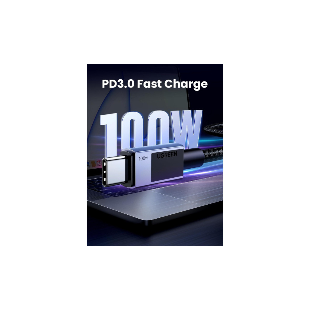 Дата кабель USB-C to USB-C 3.0m 100W L512 gray UGREEN (45065) Дата кабель USB-C to USB-C 3.0m 100W L512 gray UGREEN (45065)