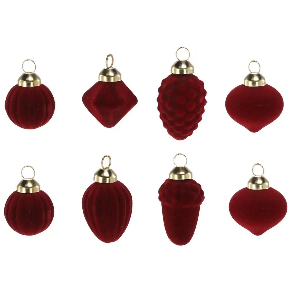 Ялинкова іграшка Chomik скляні прикраси 8 шт, велюр покриття, бургунді (5900779894303) Ялинкова іграшка Chomik скляні прикраси 8 шт, велюр покриття, бургунді (5900779894303)
