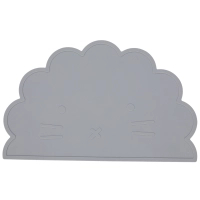 Set of children's tableware FreeON Lion silicone mat for feeding, gray (46378)