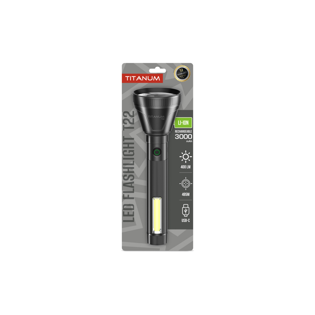 Ліхтар TITANUM 400Lm Black (TLF-T22) Ліхтар TITANUM 400Lm Black (TLF-T22)