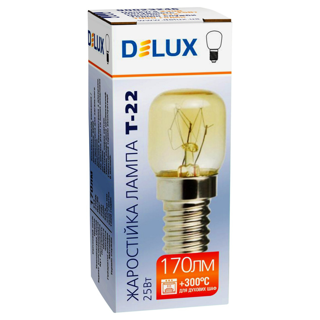 Лампочка Delux T20 жаростійка для духовок (90023246) Лампочка Delux T20 жаростійка для духовок (90023246)