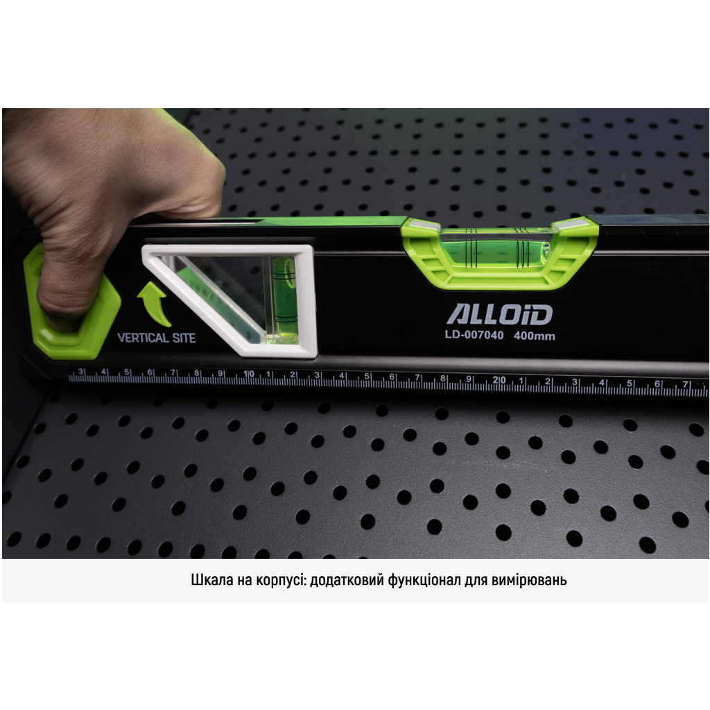 Рівень Alloid Pro, 80см, 3 капсули, з магнітом, бокове вікно (LD-007080)