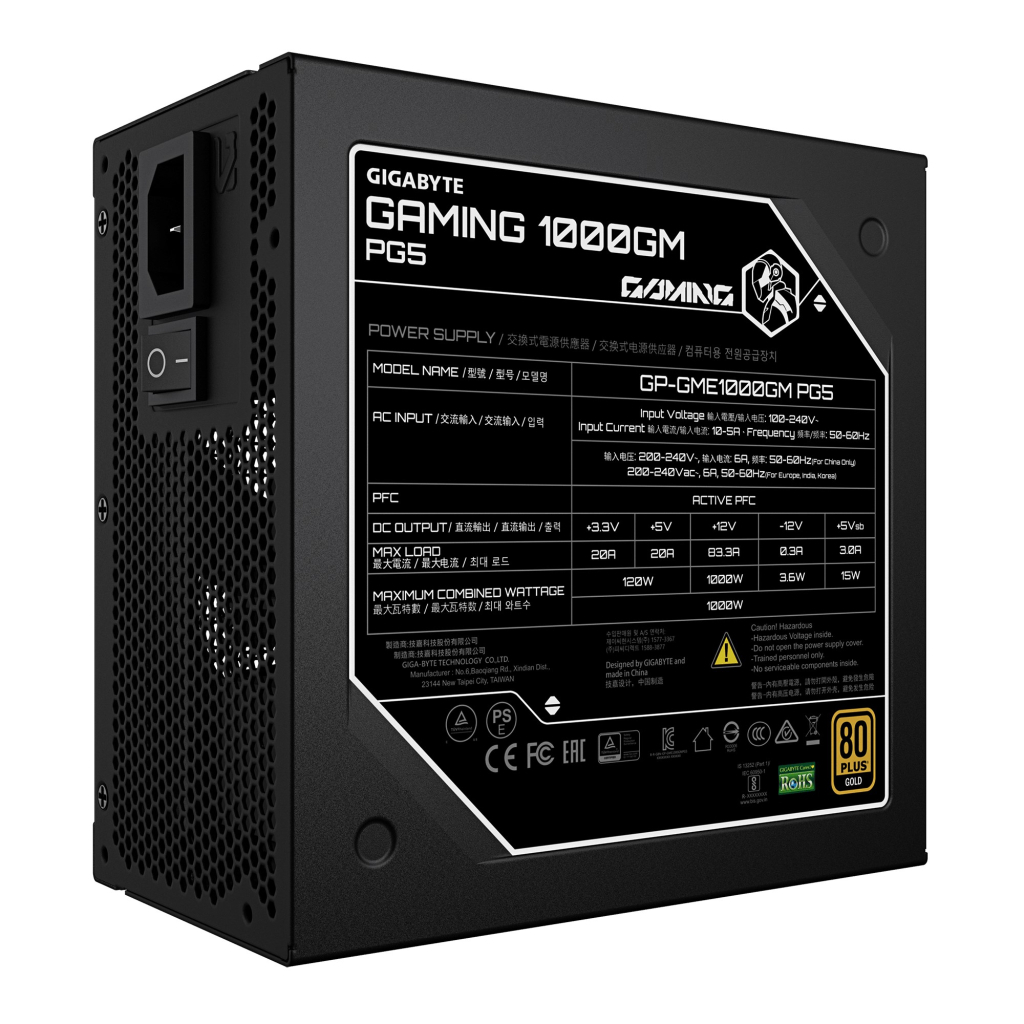 Блок живлення GIGABYTE 1000W 1000GM PG5 (GP-GME1000GM PG5)