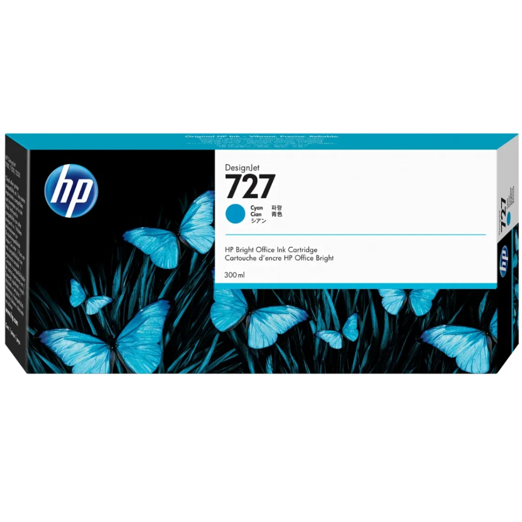 Картридж HP DJ No.727 XXL Cyan 300-ml (F9J76A)