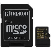 Карта пам'яті Kingston 16Gb microSDHC Class 10 UHS-I + SD adapter (SDCA10/16GB)