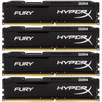 Модуль пам'яті для комп'ютера DDR4 64GB (4x16GB) 2400 MHz HyperX FURY Black Kingston Fury (ex.HyperX) (HX424C15FBK4/64)