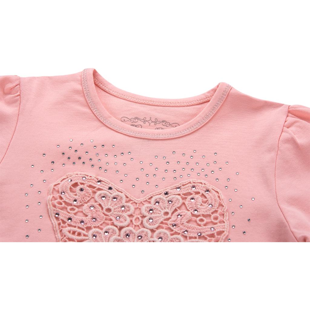 Кофта дитяча Breeze з серцем і стразами (7885-116G-peach)