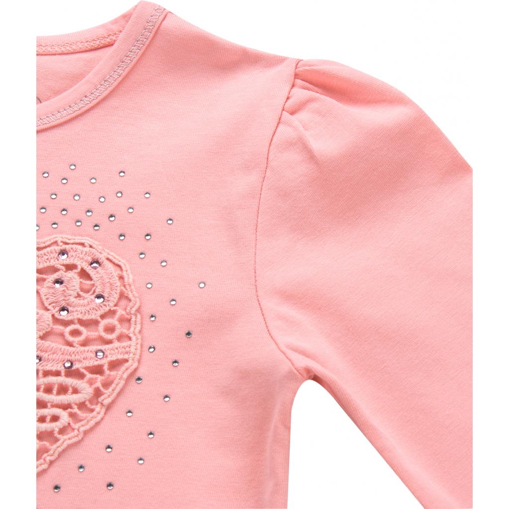 Кофта дитяча Breeze з серцем і стразами (7885-116G-peach)