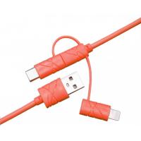 Дата кабель USB 2.0 AM to Lightning + Micro 5P + Type-C 1.2m red XoKo (SC-310-RD)