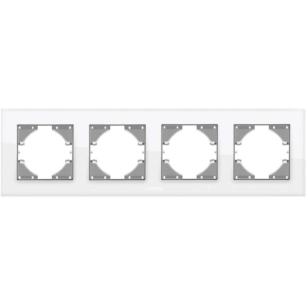 Рамка Videx BINERA біле скло 4 поста (VF-BNFRG4H-W) Рамка Videx BINERA біле скло 4 поста (VF-BNFRG4H-W)